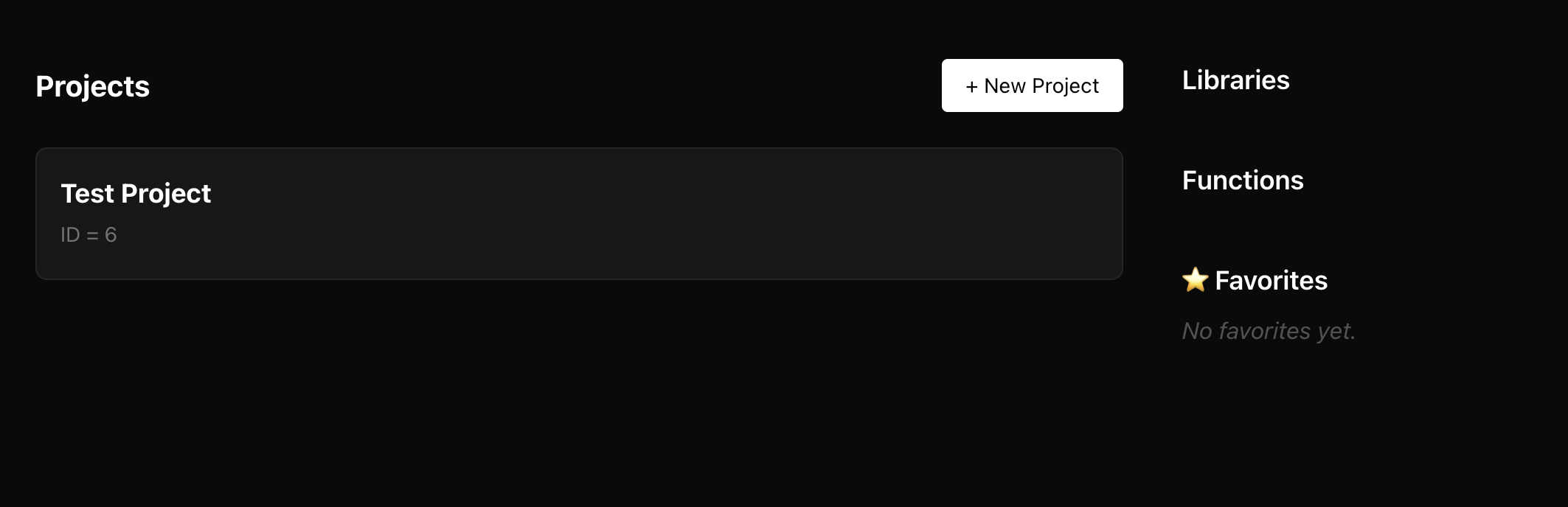 Create Project Screenshot